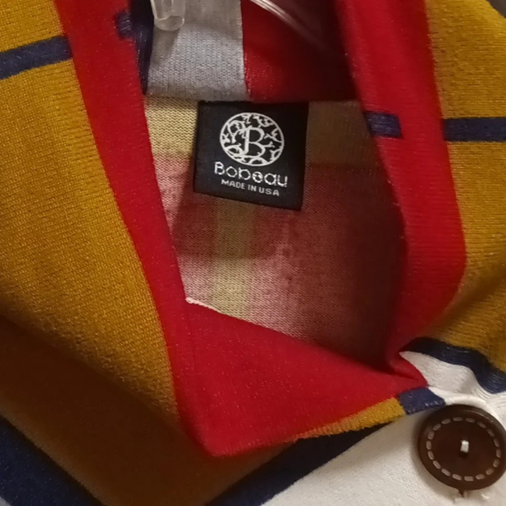 FINAL PRICE Bobeau geometrically designed multi-colored l/s sweater Med - Picture 3 of 3